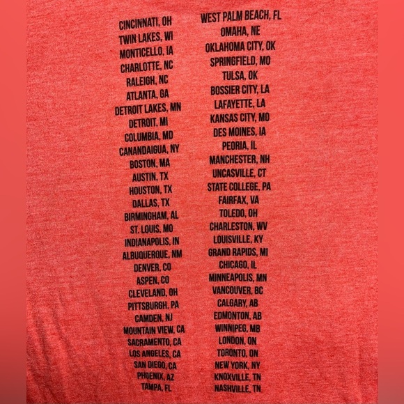 KEITH URBAN Light The Fuse Tour Concert Merch Festival Tee T-Shirt Orange M - Picture 3 of 5